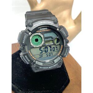 Casio Men's Watch WS1500H Fishing Timer Illuminator Quartz Black Resin 3518